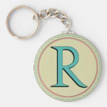 MONOGRAMME DE R PORTE-CLÉS