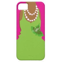 Monogramme de vert de rose de la vie de sororité iPhone 5 case