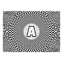 Monogramme d'illusion optique invitations personnalisées