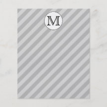 Monogramme élégant avec les rayures grises. Coutum Prospectus Personnalisés