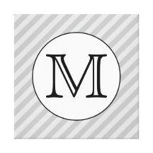 Monogramme élégant avec les rayures grises. Coutum Toile Tendue