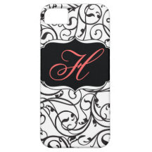 Monogramme élégant de cru de calligraphie coques iPhone 5