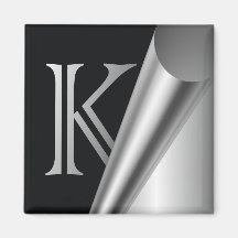 Monogramme en acier "K " de peau Aimants