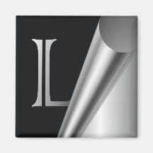 Monogramme en acier "L " de peau Aimants Pour Réfrigérateur