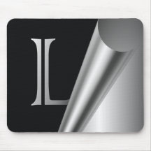 Monogramme en acier "L " de peau Tapis De Souris