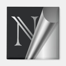 Monogramme en acier "N " de peau Aimant Pour Réfrigérateur