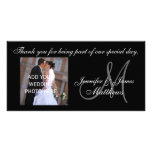 Monogramme et message de Merci de mariage Cartes De Vœux Avec Photo