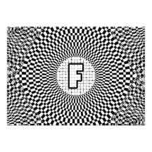 Monogramme F d'illusion optique Cartons D'invitation