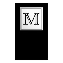 Monogramme fait sur commande imprimé. Gris noir et Modèles De Cartes De Visite