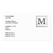 Monogramme fait sur commande imprimé. Noir et blan Modèles De Cartes De Visite