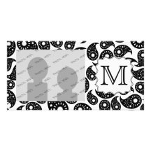 Monogramme fait sur commande. Modèle noir et blanc Carte Avec Photo