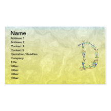 MONOGRAMME FLORAL D CARTES DE VISITE PROFESSIONNELLES