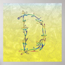 MONOGRAMME FLORAL D POSTERS
