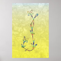 MONOGRAMME FLORAL J AFFICHES