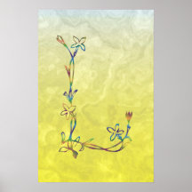 MONOGRAMME FLORAL L POSTERS