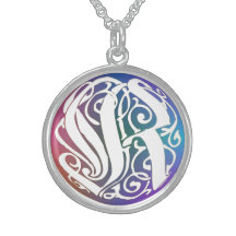 Monogramme initial" collier fantaisie gothique "bl