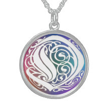 Monogramme initial" collier fantaisie gothique "bl