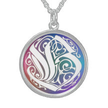 Monogramme initial" collier fantaisie gothique "bl