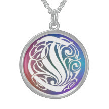 Monogramme initial" collier fantaisie gothique "bl