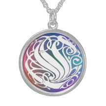 Monogramme initial" collier fantaisie gothique "bl