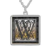 Monogramme initial" colliers en pierre noirs "celt