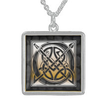Monogramme initial" colliers en pierre noirs "celt
