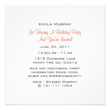 Monogramme : Invitations oranges et noires de poin