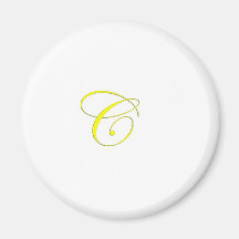 Monogramme jaune C Aimant Pour Réfrigérateur