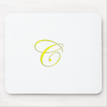 Monogramme jaune C Tapis De Souris