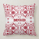 Monogramme minable et chic floral vintage de motif coussin