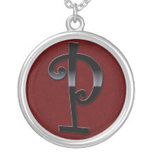 Monogramme noir de lustre - P Colliers Personnalisés