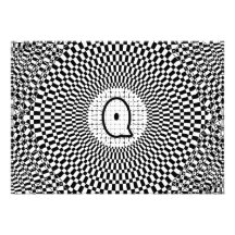 Monogramme Q d'illusion optique Faire-parts