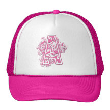 MONOGRAMME ROSE A CASQUETTE DE CAMIONNEUR