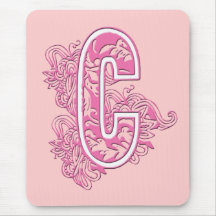 MONOGRAMME ROSE C TAPIS DE SOURIS