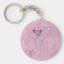 Monogramme rose G de roses Porte-clé