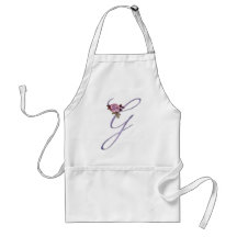 Monogramme rose G de roses Tabliers