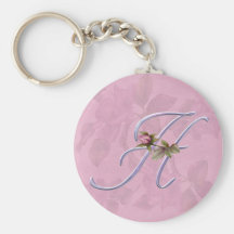 Monogramme rose H de roses Porte-clefs