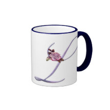 Monogramme rose L de roses Mugs À Café