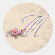Monogramme rose M de roses Adhésifs