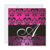 MONOGRAMME ROSE, NOIR, POURPRE de DAMASSÉ, blanc, 