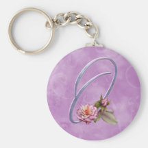 Monogramme rose O de roses Porte-clefs