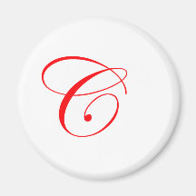 Monogramme rouge C Magnets Pour Réfrigérateur