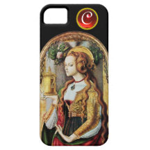 Monogramme rouge de gemme de MARY MAGDALENE de SAI Coques iPhone 5