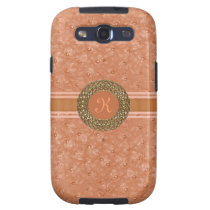 Monogramme simili cuir d'autruche de corail chic coques case-mate