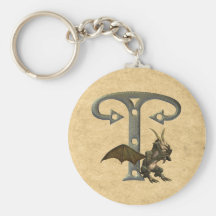 Monogramme T de gargouilles Porte-clé