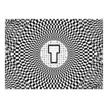 Monogramme T d'illusion optique Faire-part Personnalisé