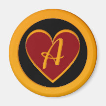 Monogramme un coeur magnets