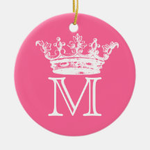 Monogramme vintage de couronne ornements de noël