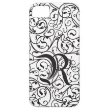 Monogramme vintage de la calligraphie élégante R Étuis iPhone 5