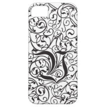 Monogramme vintage de la calligraphie élégante V Étui iPhone 5
